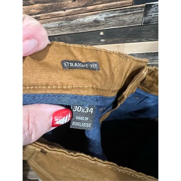 JACHS NEW YORK NWT Straight Fit Pants Copper Brown Casual Chinos Sz 30x34 - Picture 7 of 7